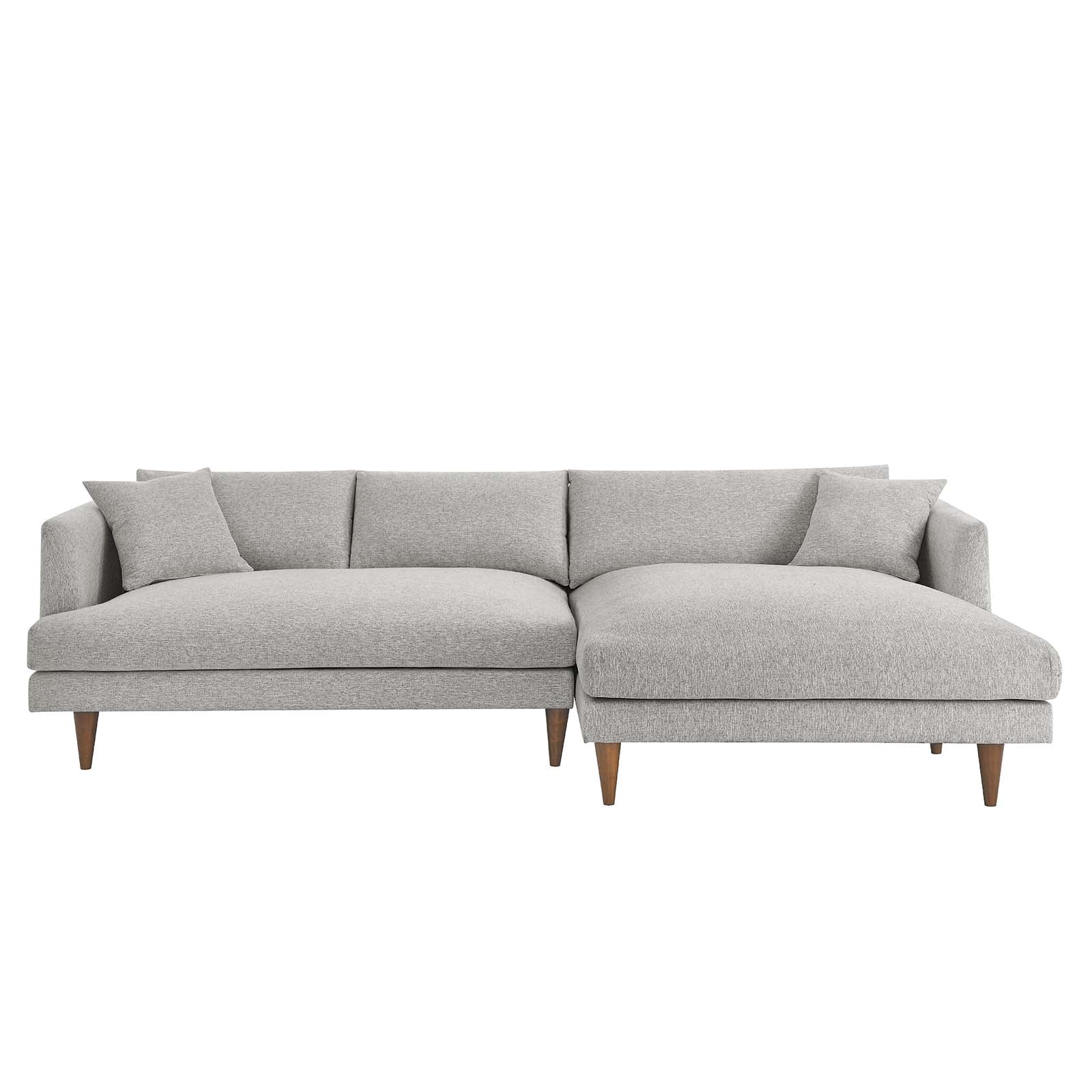 Wildwood Right End Sofa Sectional in Light Gray Heathered